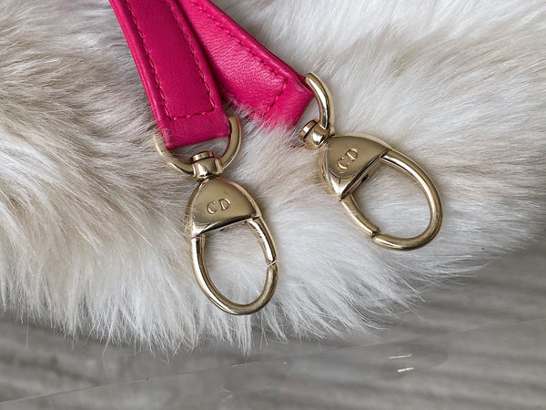 Dior Fuchsia Cannage Lambskin Medium Lady Dior