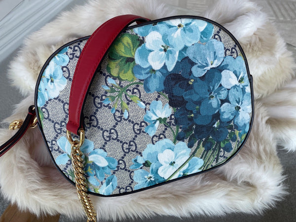 Gucci L.E. Blooms GG Supreme Mini Chain Shoulder Bag | New