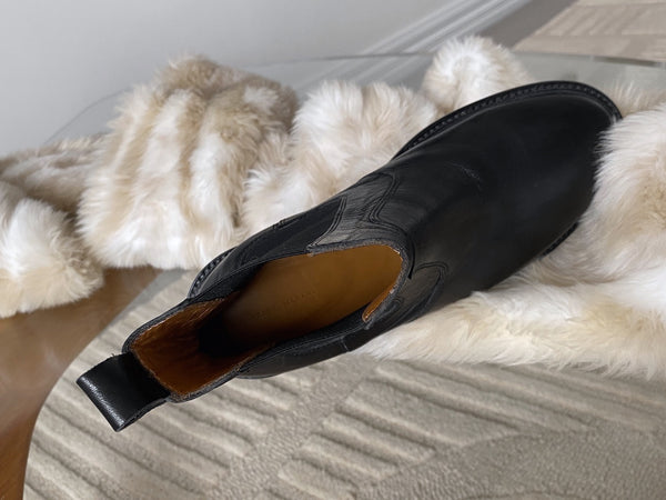 Isabel Marant Black Calf Leather Modern Chelsea Boots | NIB | Sz38