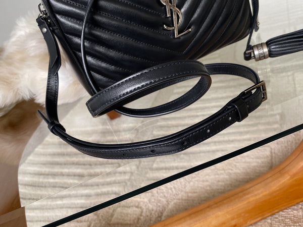 Saint Laurent Black Calfskin Lou Camera Bag