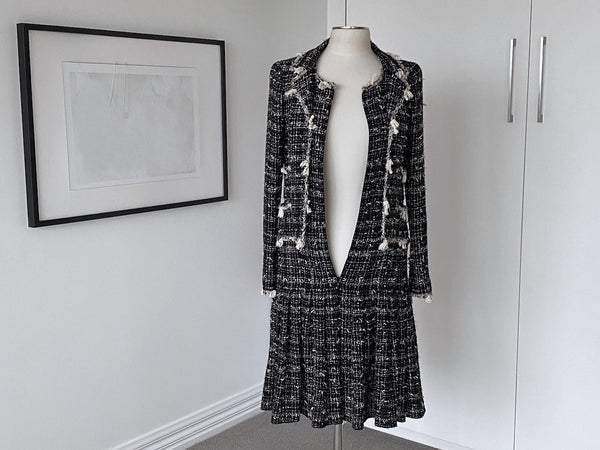 Chanel Cruise Runway Tweed Trompe L'Oeil Jacket Dress | Sz38FR