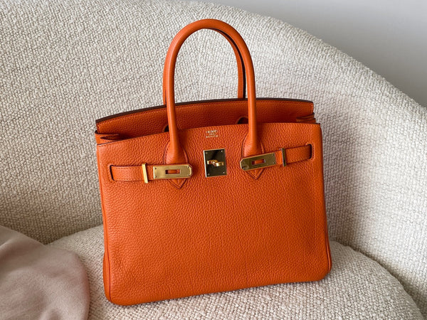 Hermès Orange H Togo Birkin 30 GHW