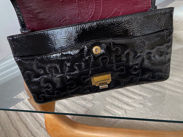 Chanel LE Black Patent Puzzle 2.55 Reissue 225 Double Flap AGHW