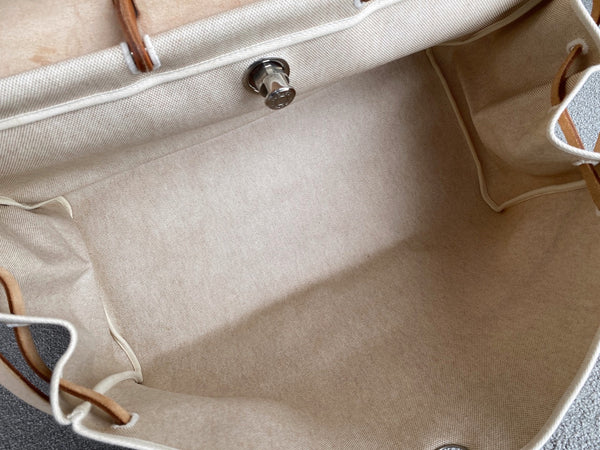 Hermès Toile Naturel & Vache Hunter Herbag Cabine 50