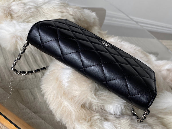 Chanel Black Lambskin Classic Wallet on Chain
