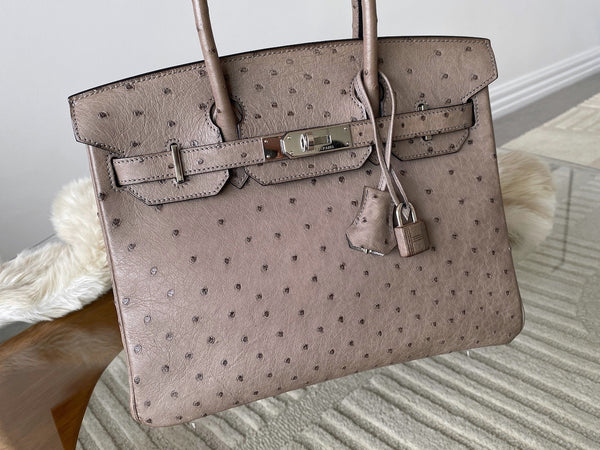 Hermès Mousse Ostrich Birkin 30 PHW