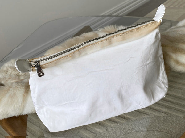 Chanel Pearl White Grained Calfskin Large Cerf Tote