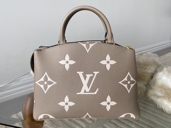 Louis Vuitton Tourterelle Crème Bicolour Monogram Empreinte Petit Palais | NEW