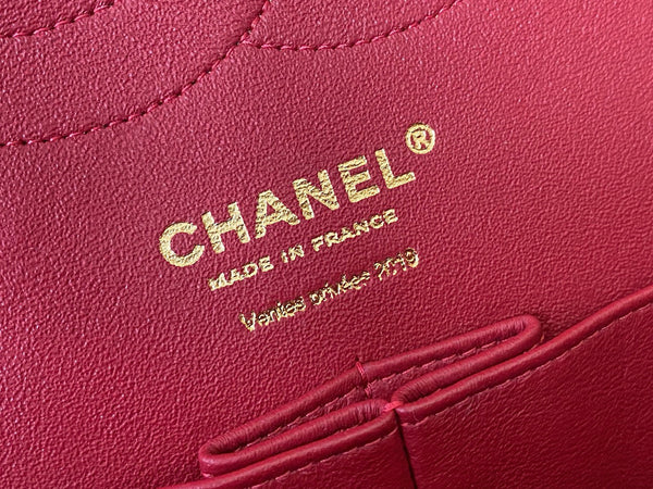 Chanel Red Chevron Lambskin Jumbo Ventes Privées Classic Double Flap AGHW
