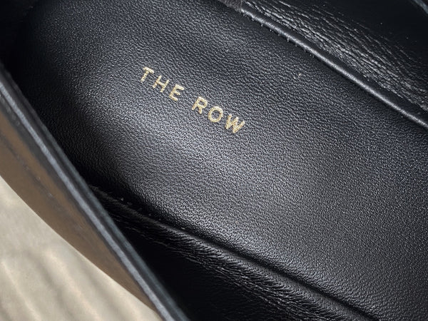 The Row Black Satin Nappa Leather Ava Mary Jane | Sz38