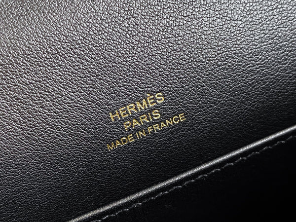 Hermès Noir Swift Kelly Pochette GHW