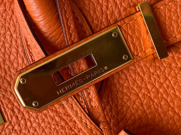 Hermès Orange H Togo Birkin 30 GHW