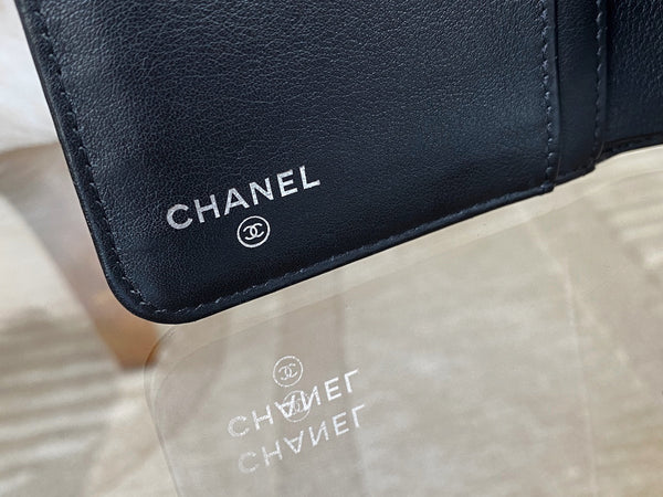 Chanel Black Patent Classic Long Wallet Clutch
