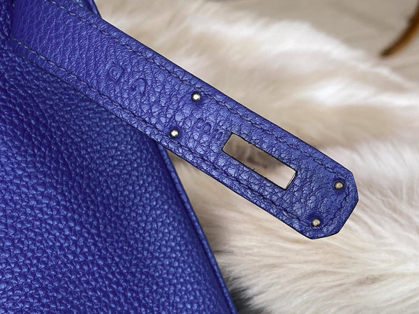 Hermès Bleu Électrique Togo Birkin 30 PHW