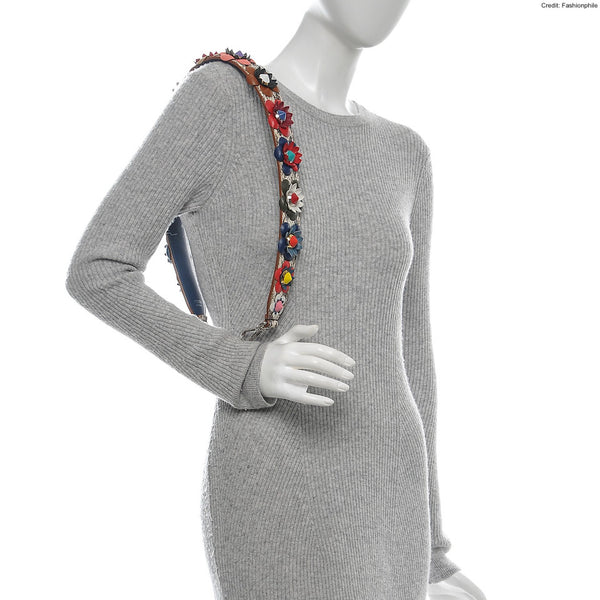 Fendi Elaphe & Vitello Dolce Nappa Studded Flowerland Strap You