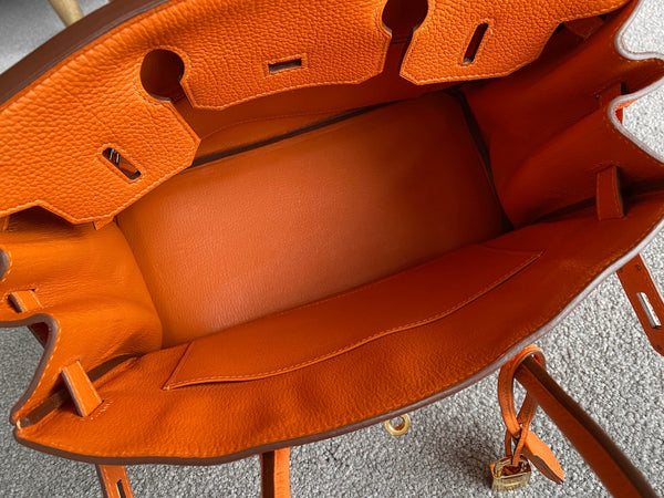Hermès Orange H Togo Birkin 30 GHW