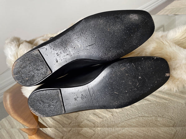 The Row Black Satin Nappa Leather Ava Mary Jane | Sz38