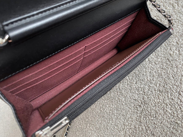 Chanel Black Lambskin Classic Wallet on Chain