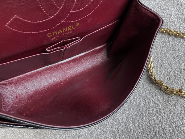 Chanel LE Black Patent Puzzle 2.55 Reissue 225 Double Flap AGHW