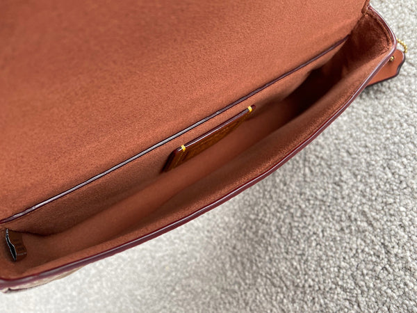 Coach Brass/Tan Caramel Signature Canvas Mila Crossbody | BNIB