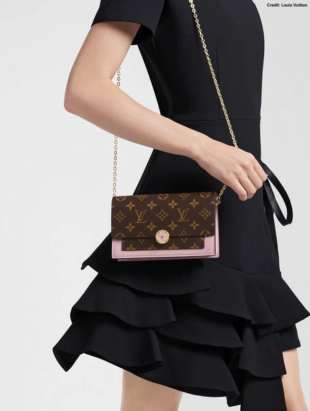 Louis Vuitton Monogram Rose Ballerine Flore Chain Wallet