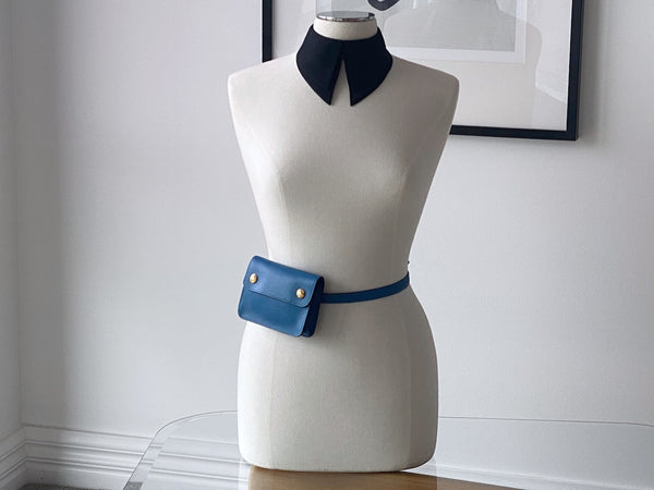 Hermès Bleu France Courchevel Belted Waist Pochette