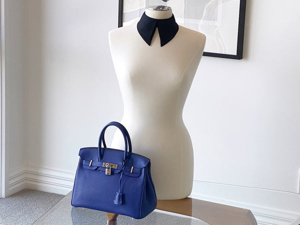 Hermès Bleu Électrique Togo Birkin 30 PHW