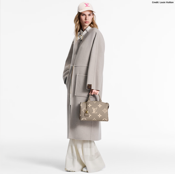 Louis Vuitton Tourterelle Crème Bicolour Monogram Empreinte Petit Palais | NEW