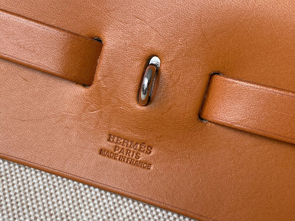 Hermès Toile Naturel & Vache Hunter Herbag Cabine 50