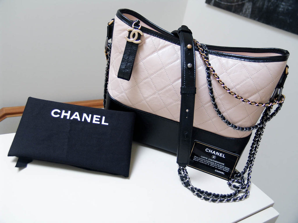 Chanel 2017 Gabrielle Medium Hobo Bag Metallic Silver Aged Calfskin