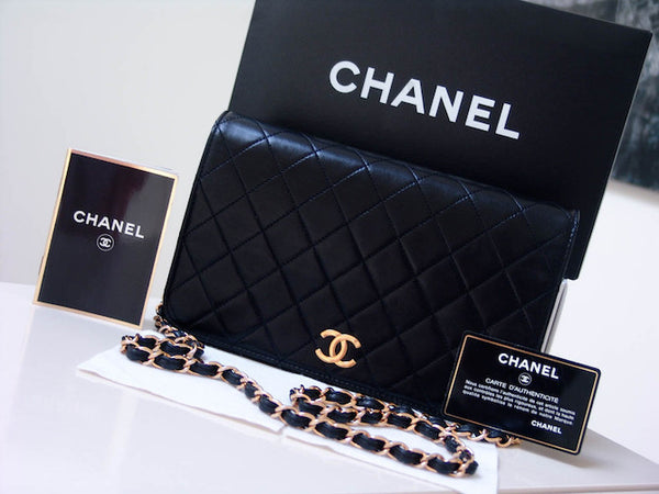 Chanel Black Lambskin Full Flap