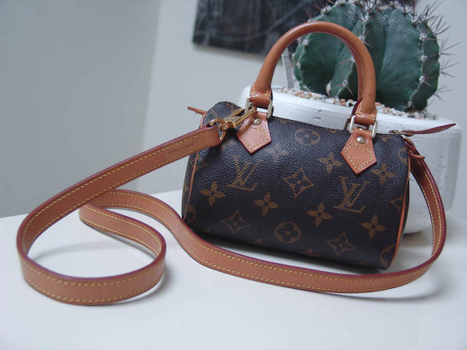 Nano speedy / mini hl leather handbag Louis Vuitton Blue in