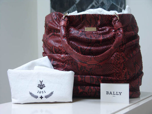 Bally Ruched Python Tote