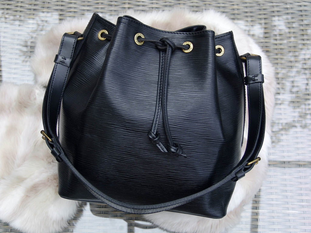 Black Louis Vuitton Epi Petit Noe Bucket Bag