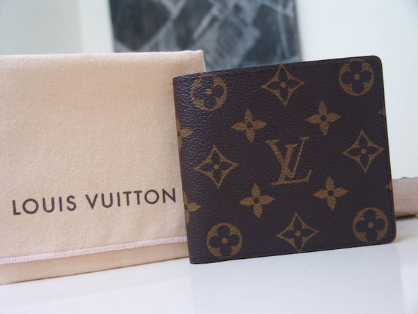 Louis Vuitton Monogram Canvas Portfolio Tri-fold Chain Macassar Wallet  Louis Vuitton