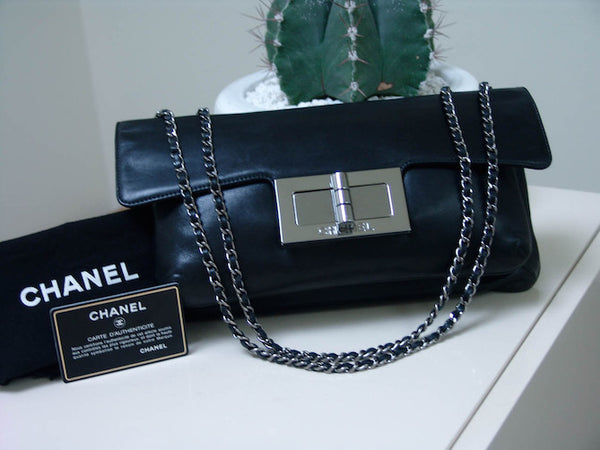 Chanel Black Lambskin Giant Reissue Mademoiselle Lock Flap