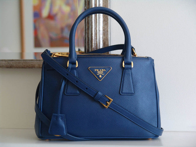 Prada Bluette Saffiano Lux Leather Tote Bag Prada