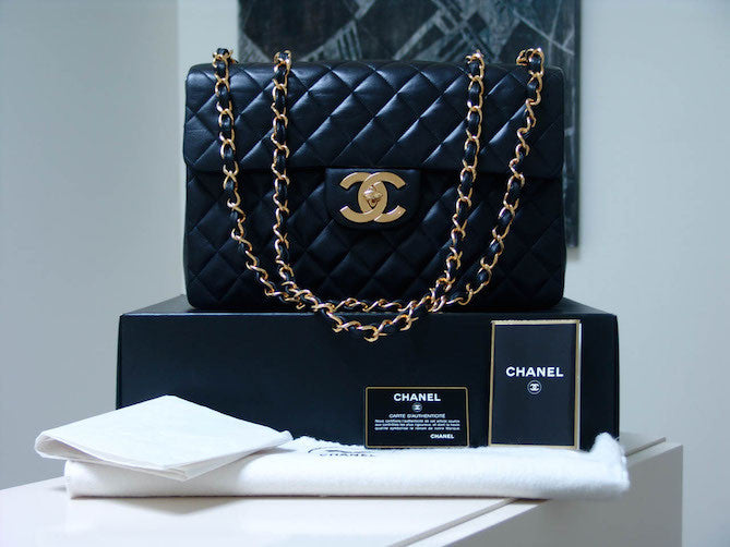 Chanel Black Lambskin Maxi Flap