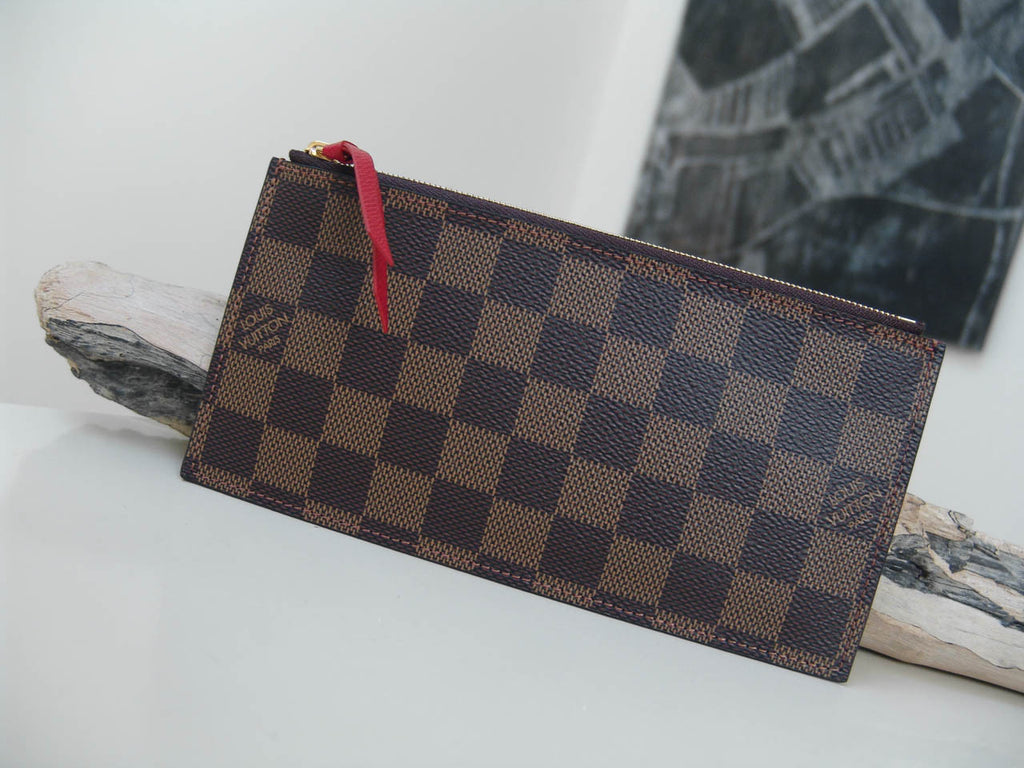 Felicie Damier Ebene Brown Red lining, Brown, One Size