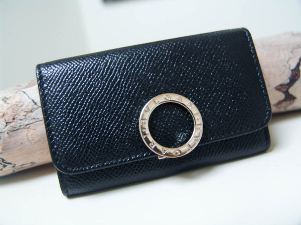 Bvlgari Bvlgari Black Grained Calfskin Keyholder