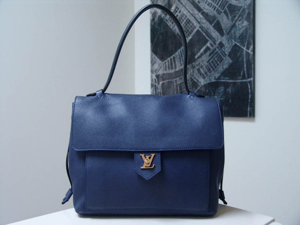 Louis Vuitton Calfskin Navy Black Lockme MM