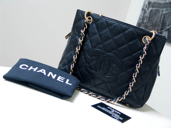 Chanel Black Caviar Petite Timeless Shopping Tote