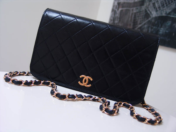 Chanel Black Lambskin Full Flap