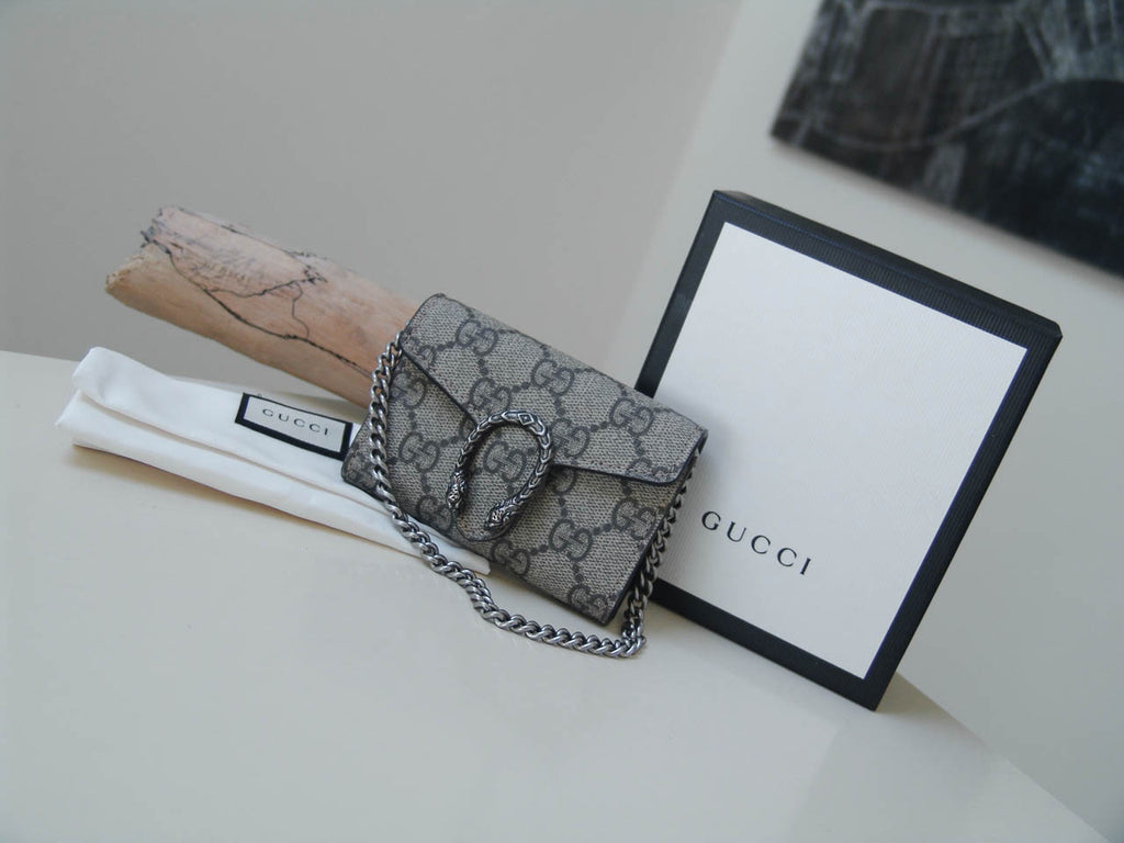 Gucci Dionysus GG Supreme Super Mini Bag Taupe in Supreme Canvas with  Ruthenium-tone - US