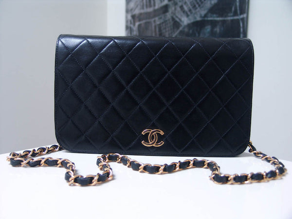 Chanel Black Lambskin Full Flap