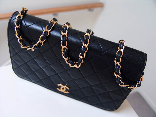 Chanel Black Lambskin Full Flap