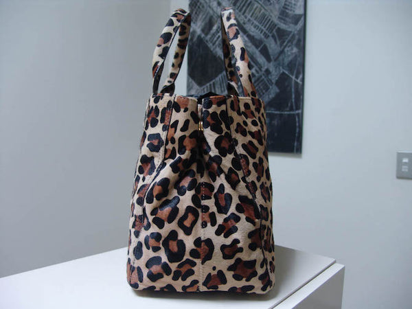 Prada Leopard Ponyskin Tote