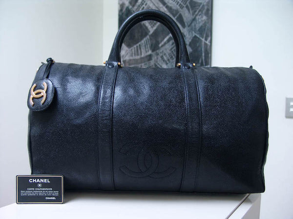 Chanel Black Caviar CC Travel Keepall