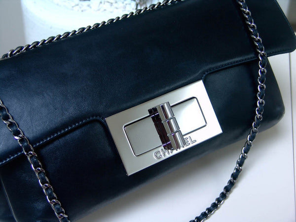 Chanel Black Lambskin Giant Reissue Mademoiselle Lock Flap