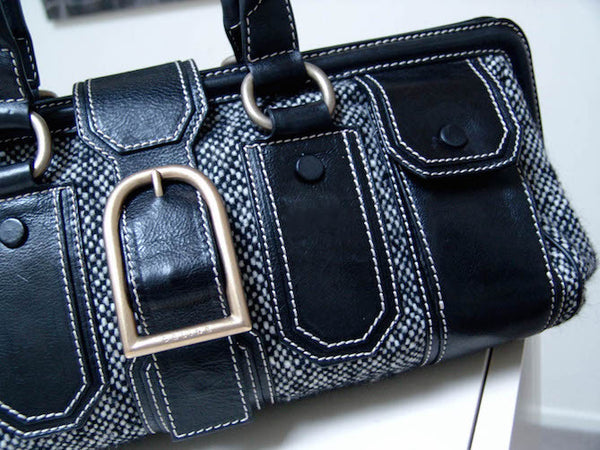 Céline Tweed & Leather Frame Bag